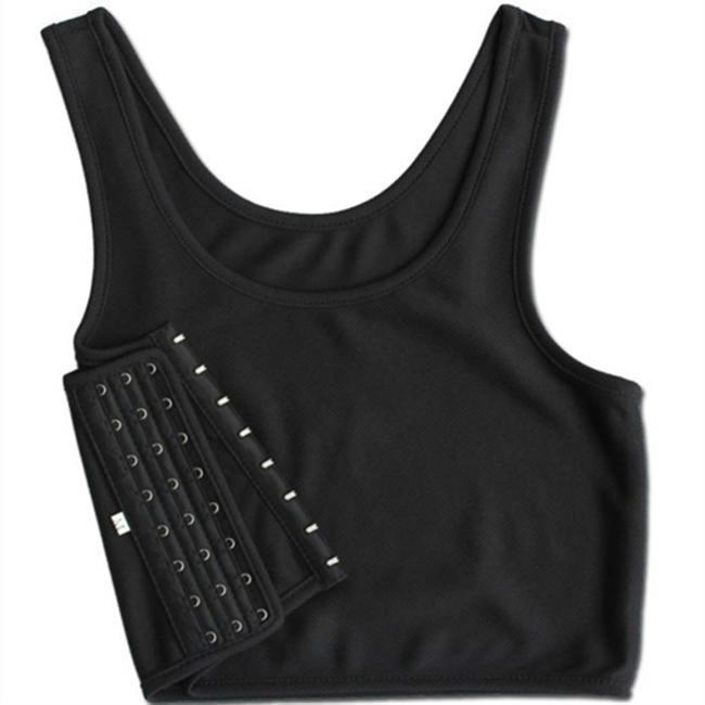 Women Hook Vest Top Corset Straps Sportswear Tank Bra Chest Slim Fit Binders for Lesbian Tomboy