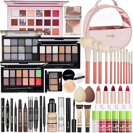 All In One Makeup Kit, Travel Makeup Kit, Makeup Gift Set, Makeup Kit for Women Full Kit