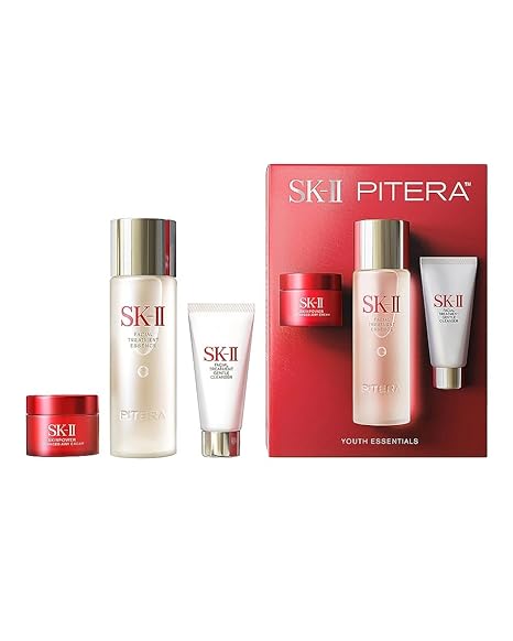 SK-II PITERA Youth Essentials Kit, (CLEANSER 0.7 OZ + ESSENCE 2.5 OZ + ADVANCED AIRY CREAM 0.5 OZ)